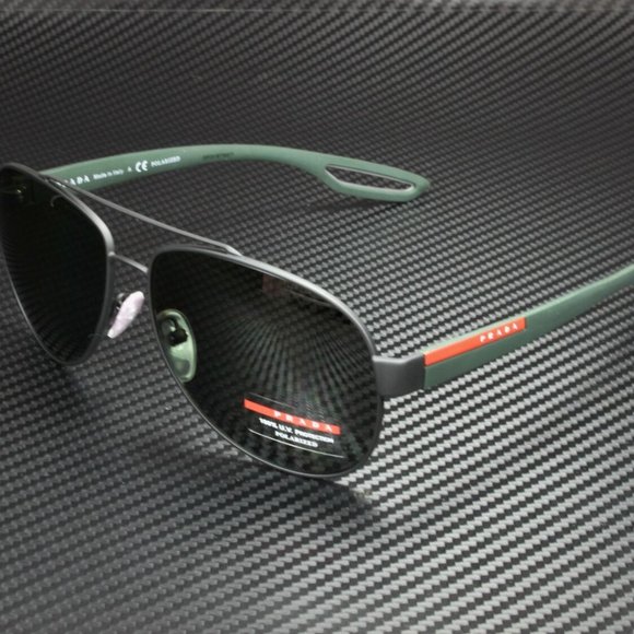 Prada Men's Black and Green Polarized Sunglasses! - Picture 1 of 4
